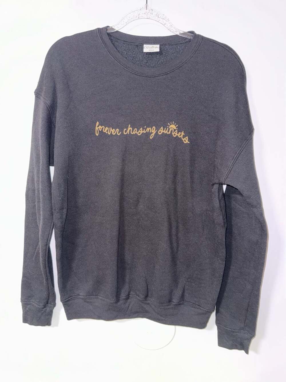 Oat Collective Forever Chasing Sunsets Sweatshirt Medium Black